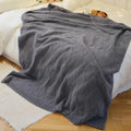 Knit Throw Blanket 50x60, Soft Diamond Texture, Slate Gray
