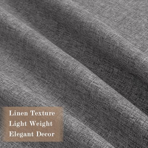 Fcosie Pinch Pleated Blackout Linen Curtains 84 Inch Length for Living