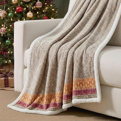 Eddie Bauer - Throw Blanket, Soft Brushed Fleece Bedding with Sherpa
