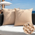 Kevin Textile Outdoor Waterproof 18"x18" Pillow Covers 2 Pack, Light