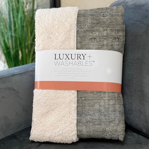 Addison Rugs ASB790 Taupe 50" x 70" Oversized Sherpa Throw Blanket