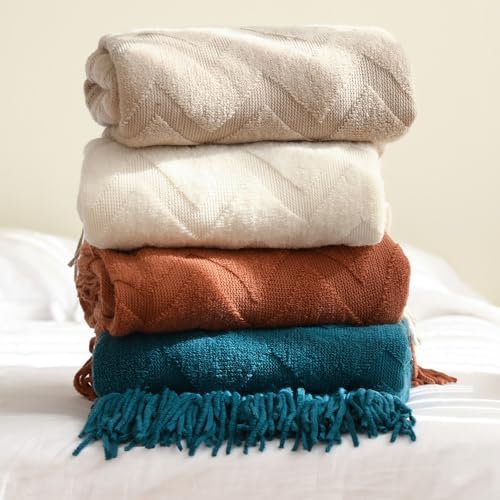 Boho Throw Blanket 50" x 71" Soft and Breathable Knit Throw Blanket