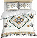 Beige Boho Bedding Duvet Cover Queen Size - 1 Quilt Cover 90x90 Inches