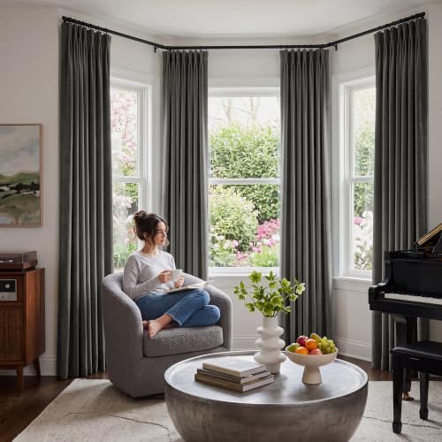 NICETOWN 100% Blackout Curtains Memory Trained Pinch Pleat 84" Length