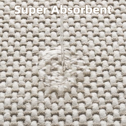 PADOOR-Bath Mat Runner-Super Absorbent Chenille Bathroom Mats-Rubber