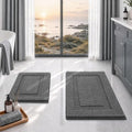 HOMEIDEAS Grey Bathroom Rugs Sets 2 Piece 17" x 24" + 20" x 32"