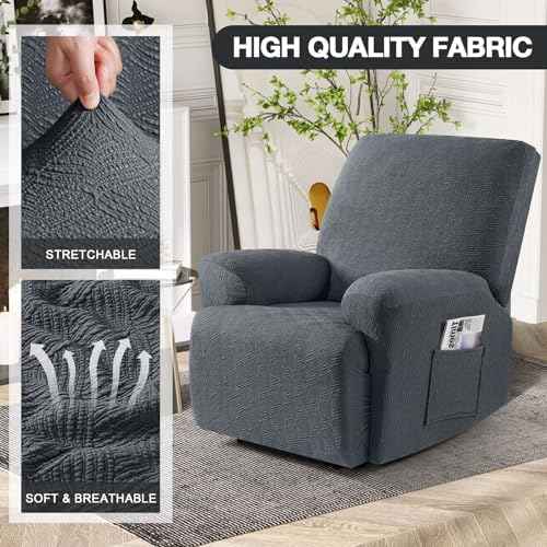 Timeles Stretch Recliner Covers, Gray