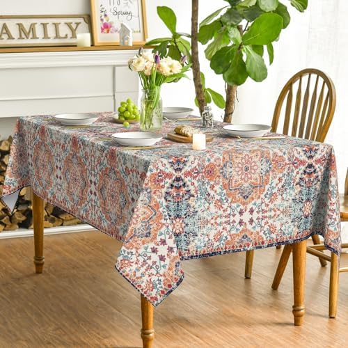 Horaldaily Boho Bohemia Style Tablecloth, 60x60 Inch Square
