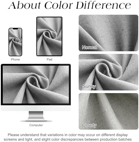 Naturoom Linen Shower Curtain 72 Inch Long for Bathroom Light Grey 1