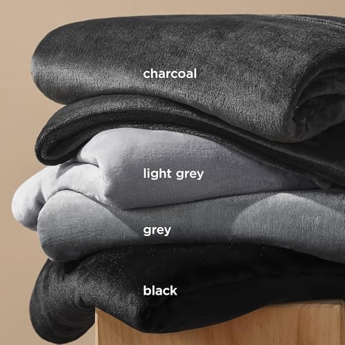 Bedsure GentleSoft Fleece Bed Blankets Full Size Charcoal - Soft