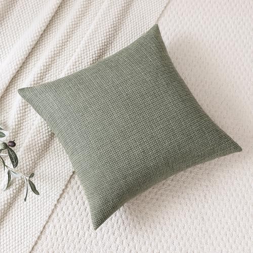 OTOSTAR Linen Throw Pillow Cover Set of 1 Decorative Square
