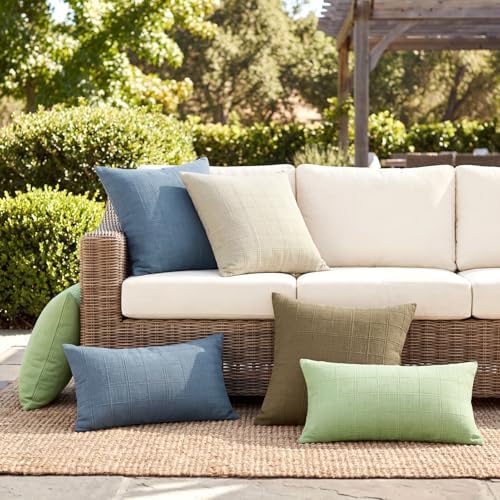 NOVILYS Sage Green Throw Pillow Covers 18x18 Set of 2, Soft Cotton