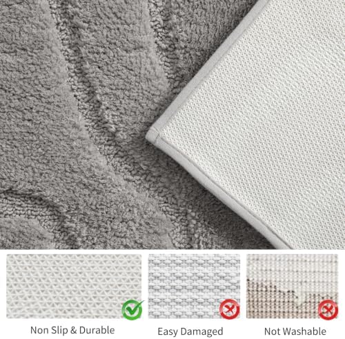 Soft Bathroom Rugs Runner 24" x 60",Non-Slip Absorbent Bath Mat, Light