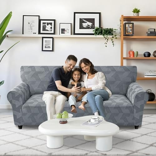 JIVINER 1 Piece Couch Cover for 3 Cushion Couch, High Stretch Sofa