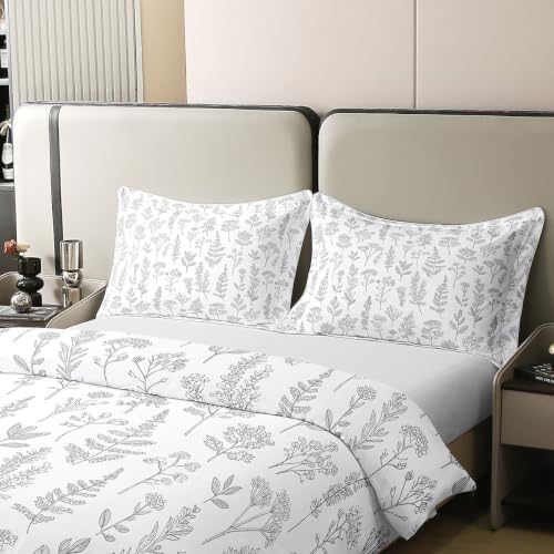Feelyou Flower Duvet Cover 100% Cotton Queen Size Boys Girls Botanical