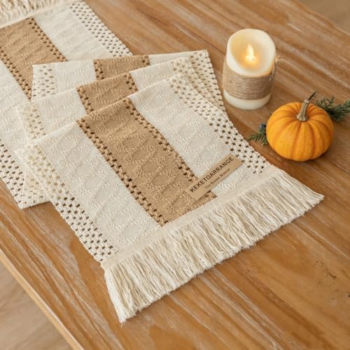 Keketoarrange Boho Macrame Table Runner 12x108 Inch