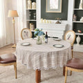Beydodo Dining Room Table Cloth Round 70 inch, Linen Look with