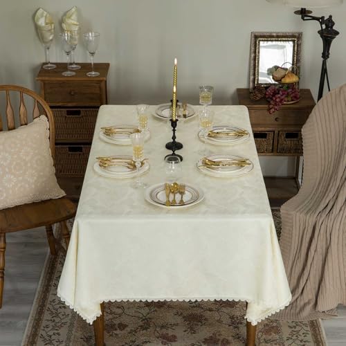 GLORY SEASON Textured Rectangle/Oblong Tablecloth Jacquard Fabric