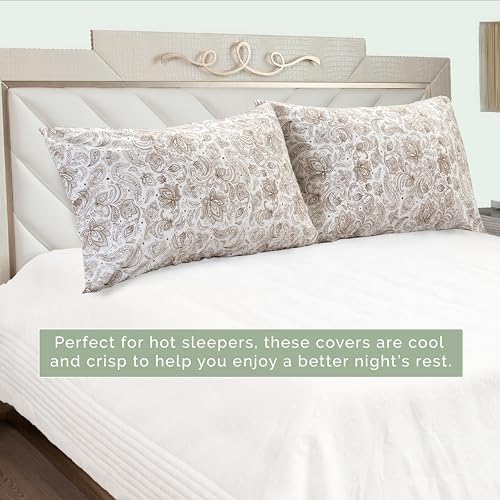 Elegant Comfort Ultra Soft Set of 2 Floral Print Pillowcases - 1500