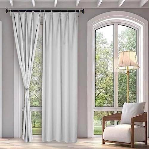 Urby Pinch Pleat Linen Curtains 108 Inches Long 2 Panels Set, 85%