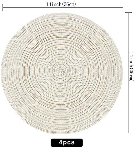 Round Woven Placemats Thermal Insulation Dining Table Round Cotton