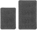 Gray Bathroom Rugs Sets 2 Piece – Absorbent and Washable Bath Mat