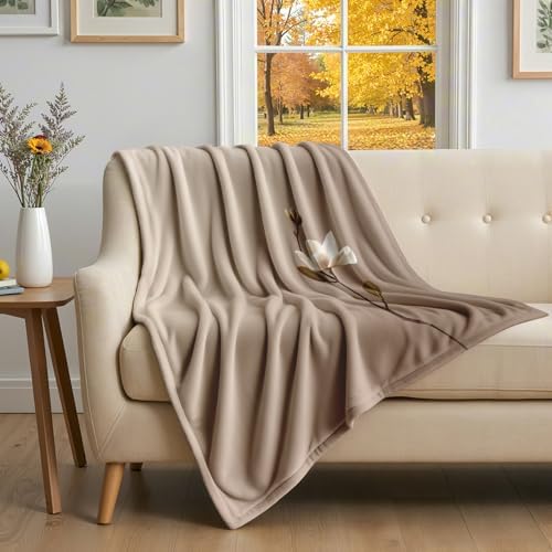 Taupe Blanket King - Magnolia Flower Meditation Fleece Blanket King