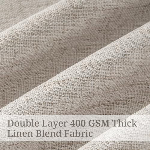 Greyish Brown Blackout 84 Inch Long Tan Curtains for Living Room 2