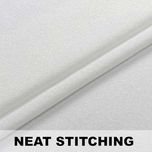 Flyfun Lightweight Linen Curtains 63 Inch Long 2 Panels - Semi Sheer