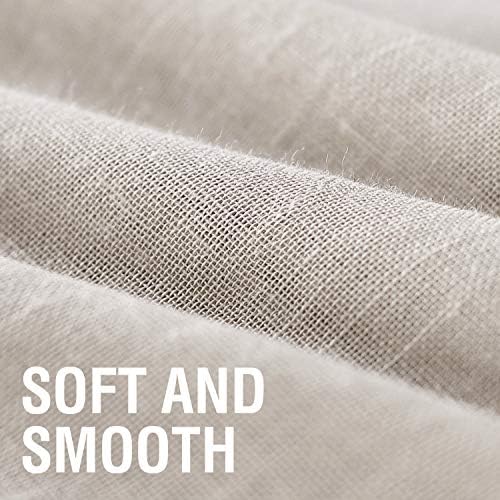 H.VERSAILTEX Natural Linen Blended Semi Sheer Curtains 84 Inches Long