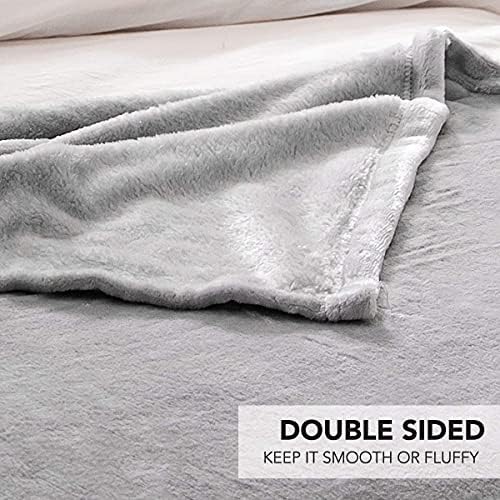 KEPLIN Silver Grey Throw Blanket - 60x80 in I Soft, Fluffy, Warm