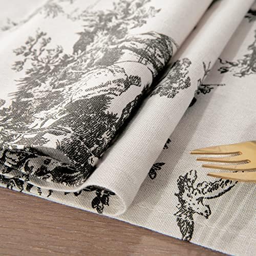 XTMYI Table Runners 90 + Inches Long Farmhouse Decor, Black and Cream