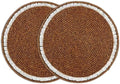 Round Woven Placemats Set of 2 13 Inch Ivory Natural Handmade Table