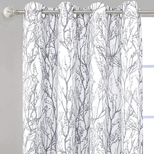 DriftAway Tree Branch Blackout Curtains Double Layer 63 Inches Long