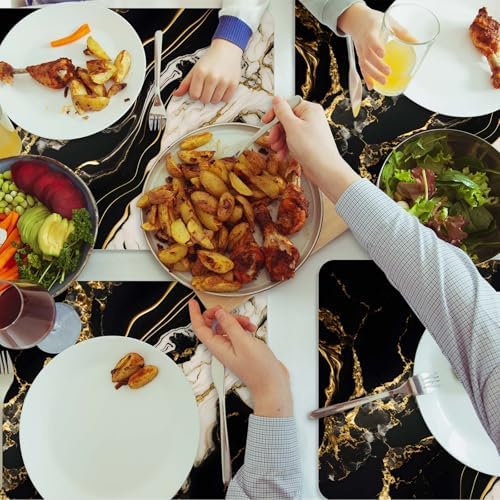 Set of 8 Black Heat Resistant Cork Placemats for Kitchen and Dining