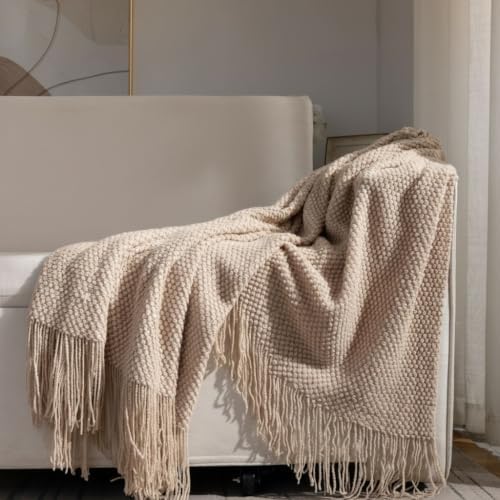 Chenille Throw Blanket Soft Knitted Blanket for Couch Cozy Farmhouse