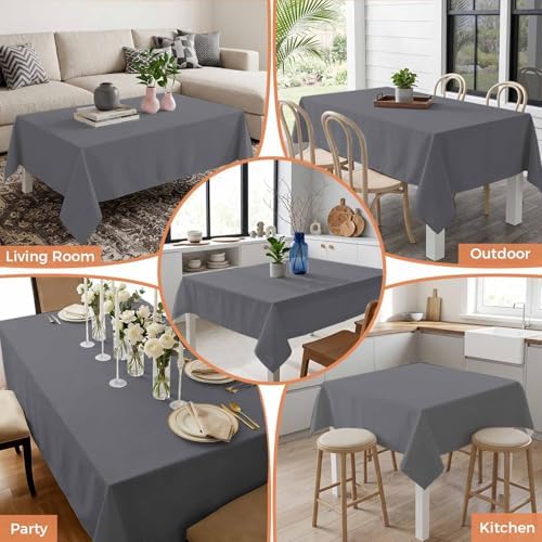 Pure Color Light Gray Rectangle Tablecloth 60x120 Inches, Minimalist