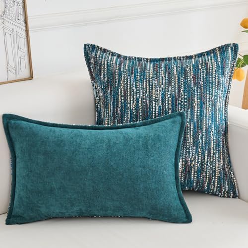 Series Fringe Boho Throw Pillow Cover, Linen Woven Luxury Thick