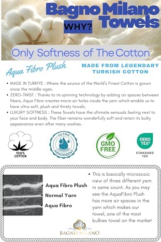BAGNO MILANO Turkish Cotton Hand & Bath Towels - Plush, Ultra