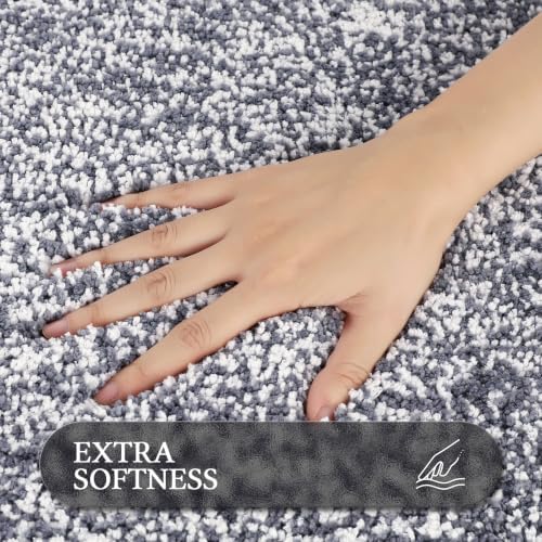 Pauwer Bathroom Rugs Sets 2 Piece, Non Slip Washable Bath Mat, Dark