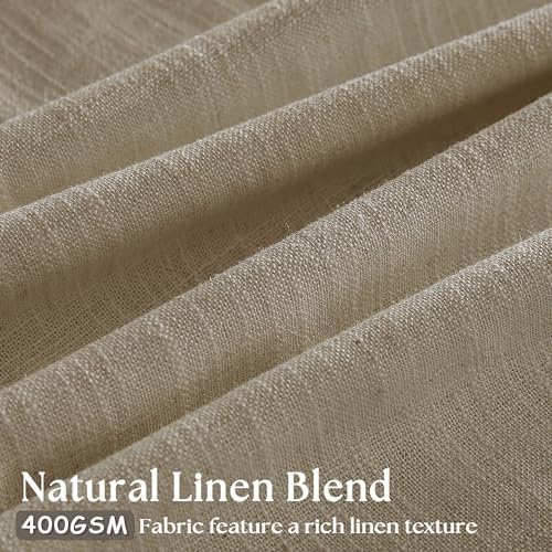 Extra Long Pinch Pleated Linen 108 Inch Curtains Tan Brown 2 Panels