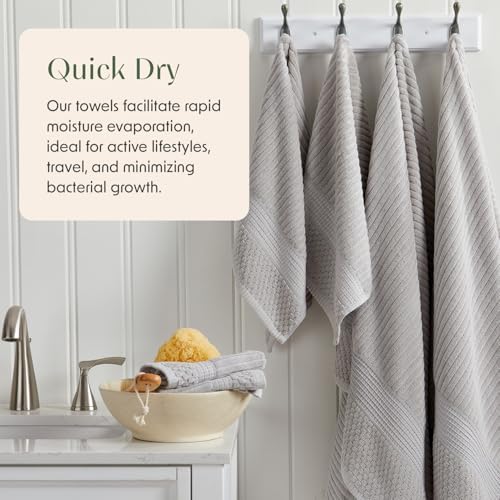 Springtree Home 100% Cotton Bath Towel Set | 6-Piece Set | Textured