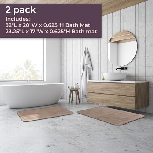 Lavish Home 2 Piece Bathroom Rug Set - 32x20 Inch and 23x17 Inch