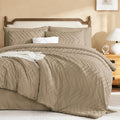 Litanika Taupe California King Comforter with Sheets, 7 Pieces Boho