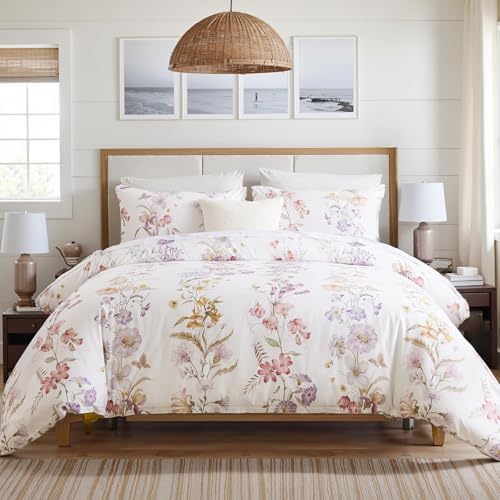 100% Cotton Duvet Cover Queen Size – Pastel Lavender Print Vintage