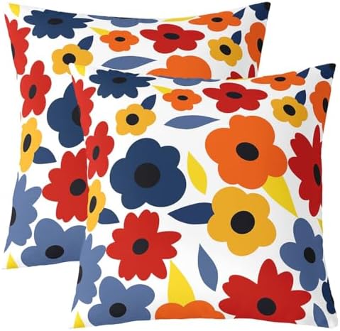 jejeloiu Flower Throw Pillow Covers Set of 2 Spring Theme Cushion