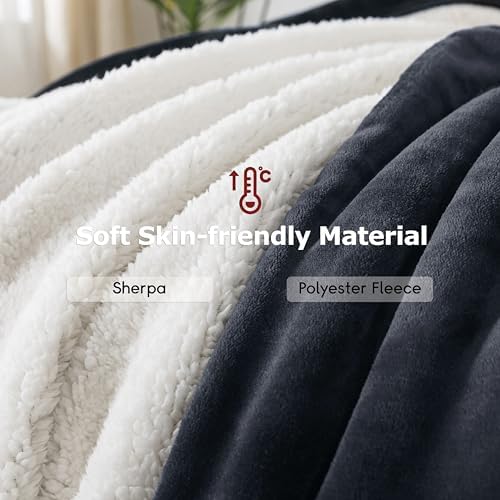 WDCOZY Sherpa Fleece Throw Blanket 90"x90", Soft Fuzzy Bed Blankets