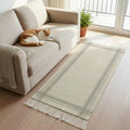 Beige Hallway Runner Rug 2'x5', Modern Minimalist Stripes Art Gray