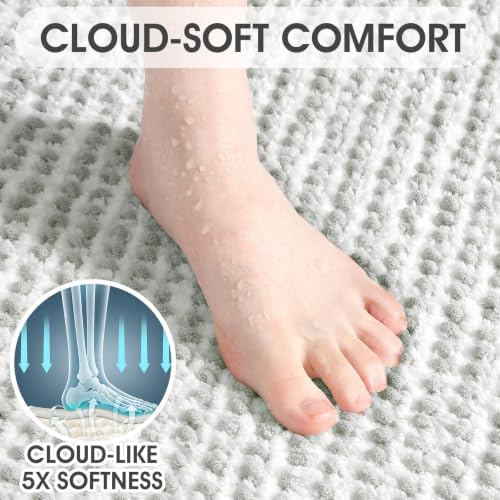 ACCUMTEK Luxury Chenille Bathroom Rugs Non Slip 60" x24", Extra Soft