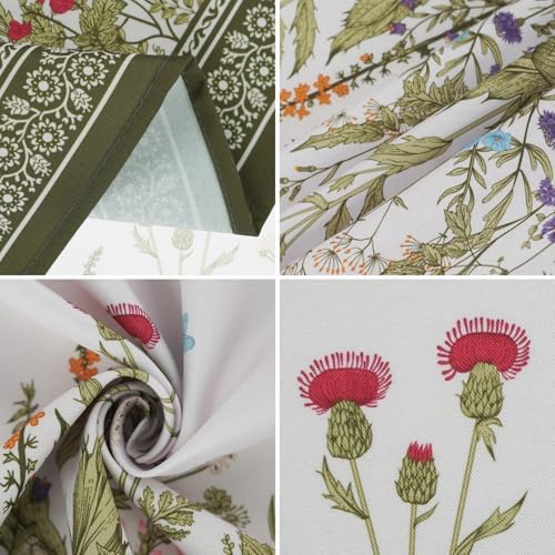 Oval Tablecloth 60 x 102 Inch, Spring Floral Summer Wildflowers Oval
